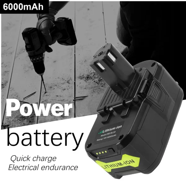 efficient 6000mah ryobi p108 lithium ion