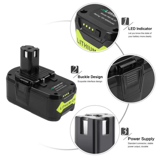 futurebatt 6ah 18v battery for p102 p108