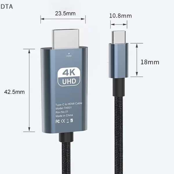 high resolution type c hdmi cable