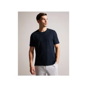 ted baker rakes textured regular fit t shirt navy